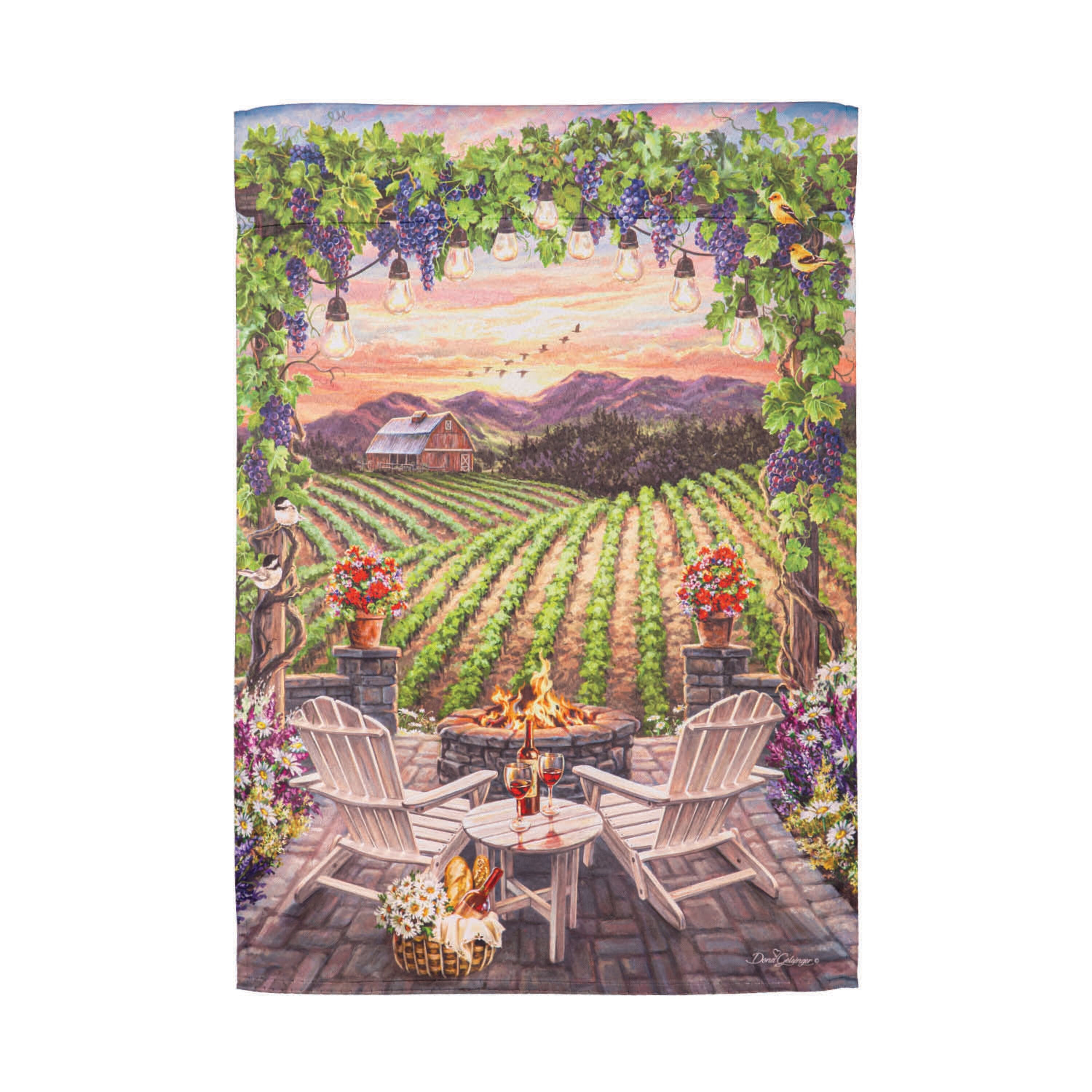 Beautiful Mountain View Suede Garden Flag