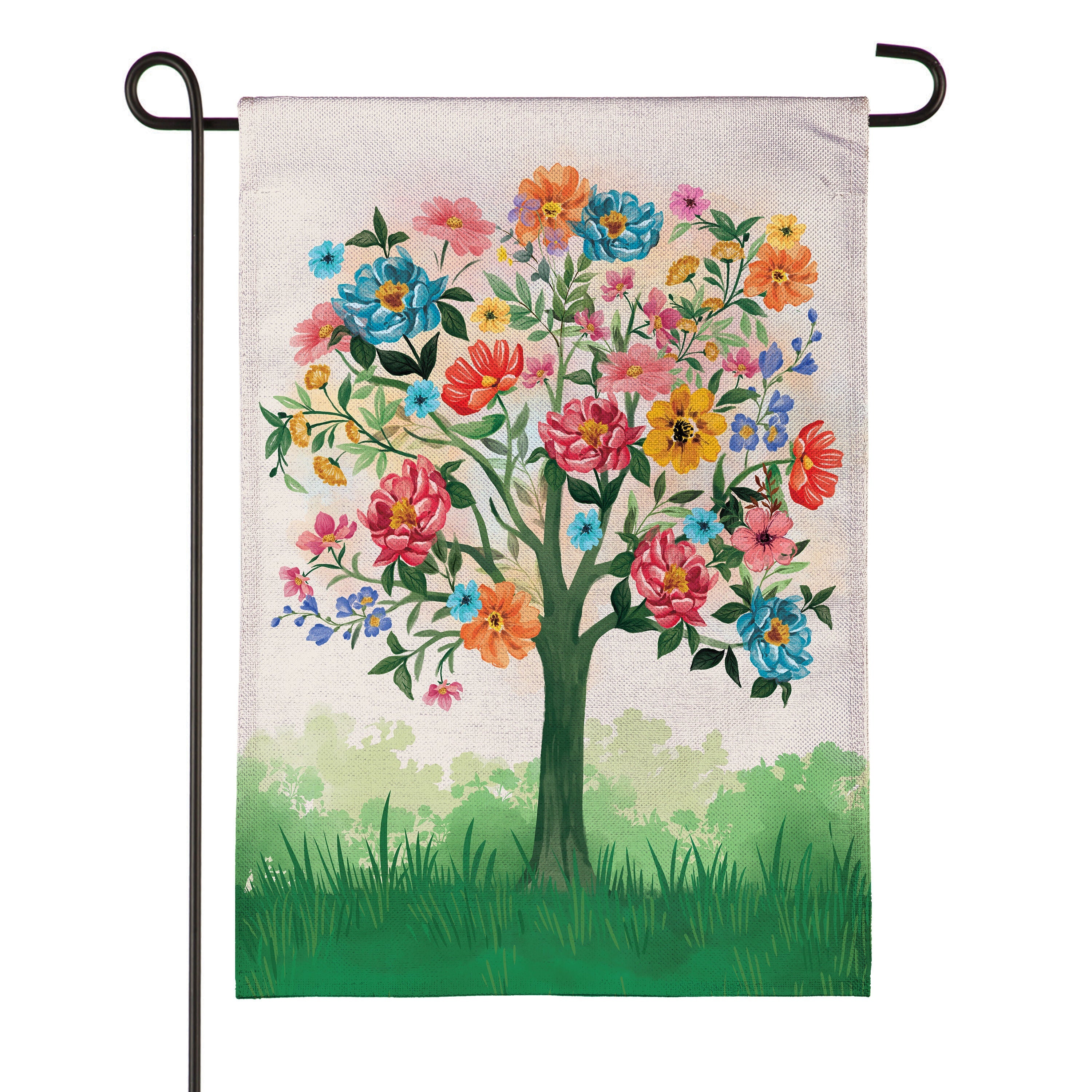 Blooming Tree of Life Burlap Garden Flag