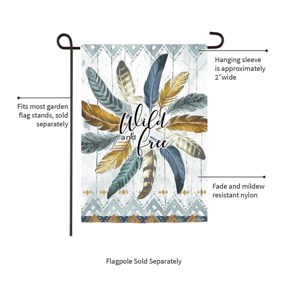 Feather Circle Moire Garden Flag