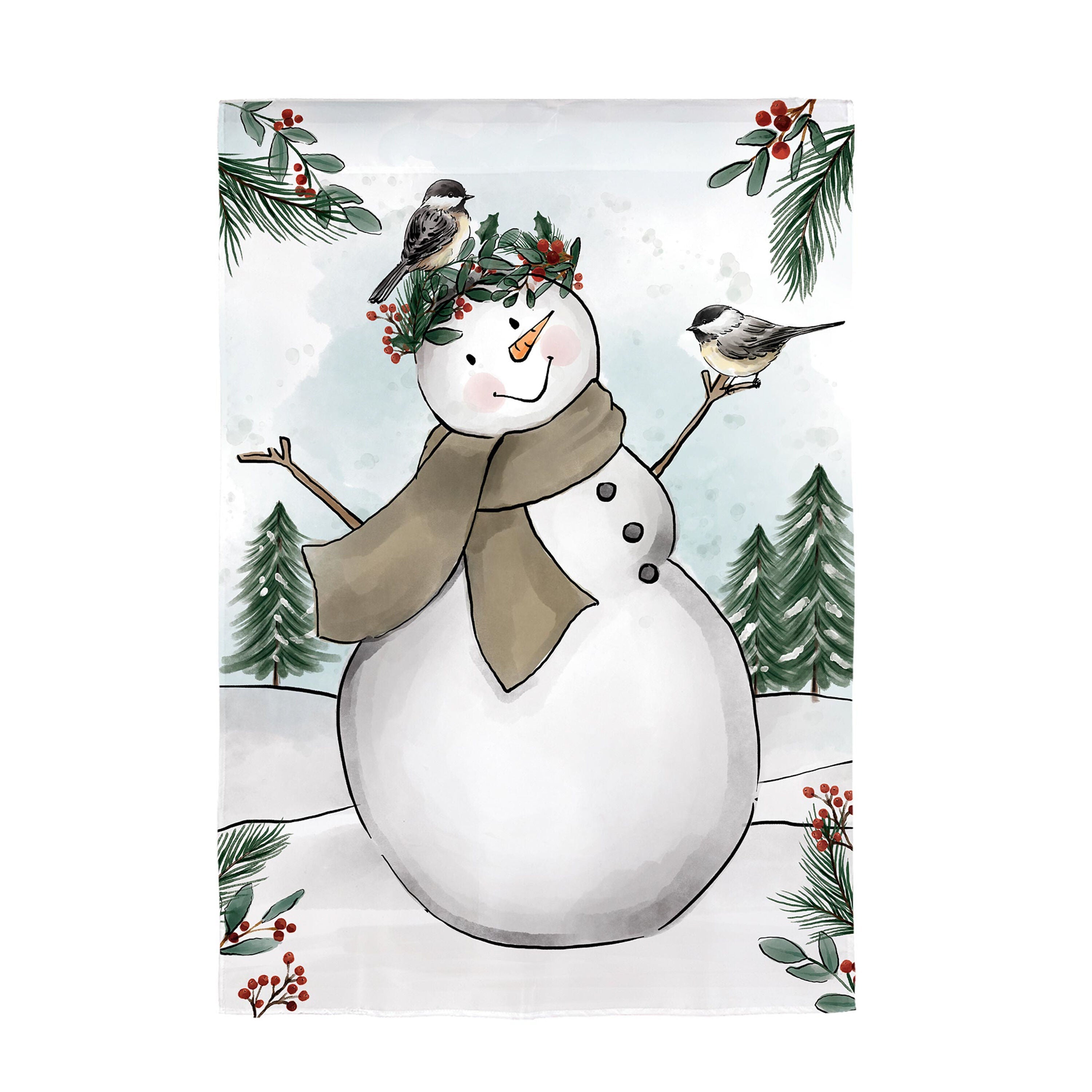 Snowman Applique Garden Flag