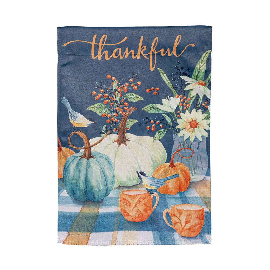 Thankful Harvest Suede Garden Flag