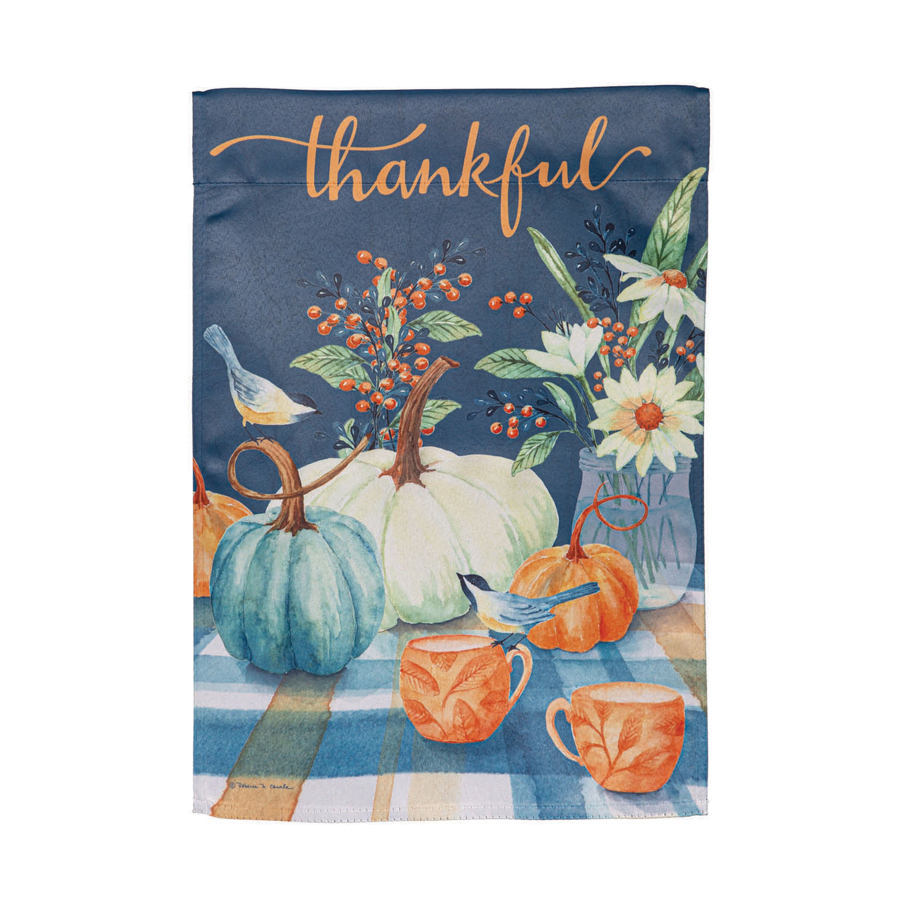 Thankful Harvest Suede Garden Flag