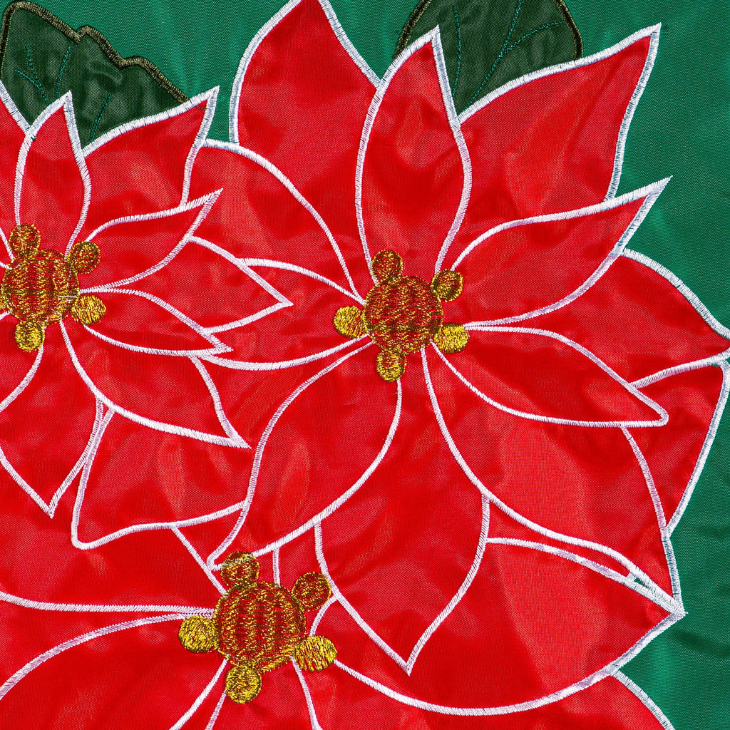 Poinsettia Bloom Basic Applique Garden Flag