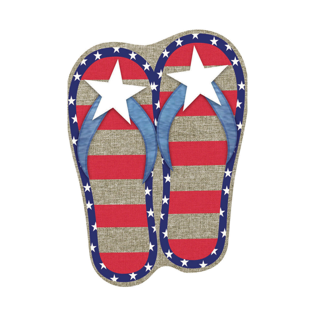 Garden Burlap Patriotic Flip Flops Flag