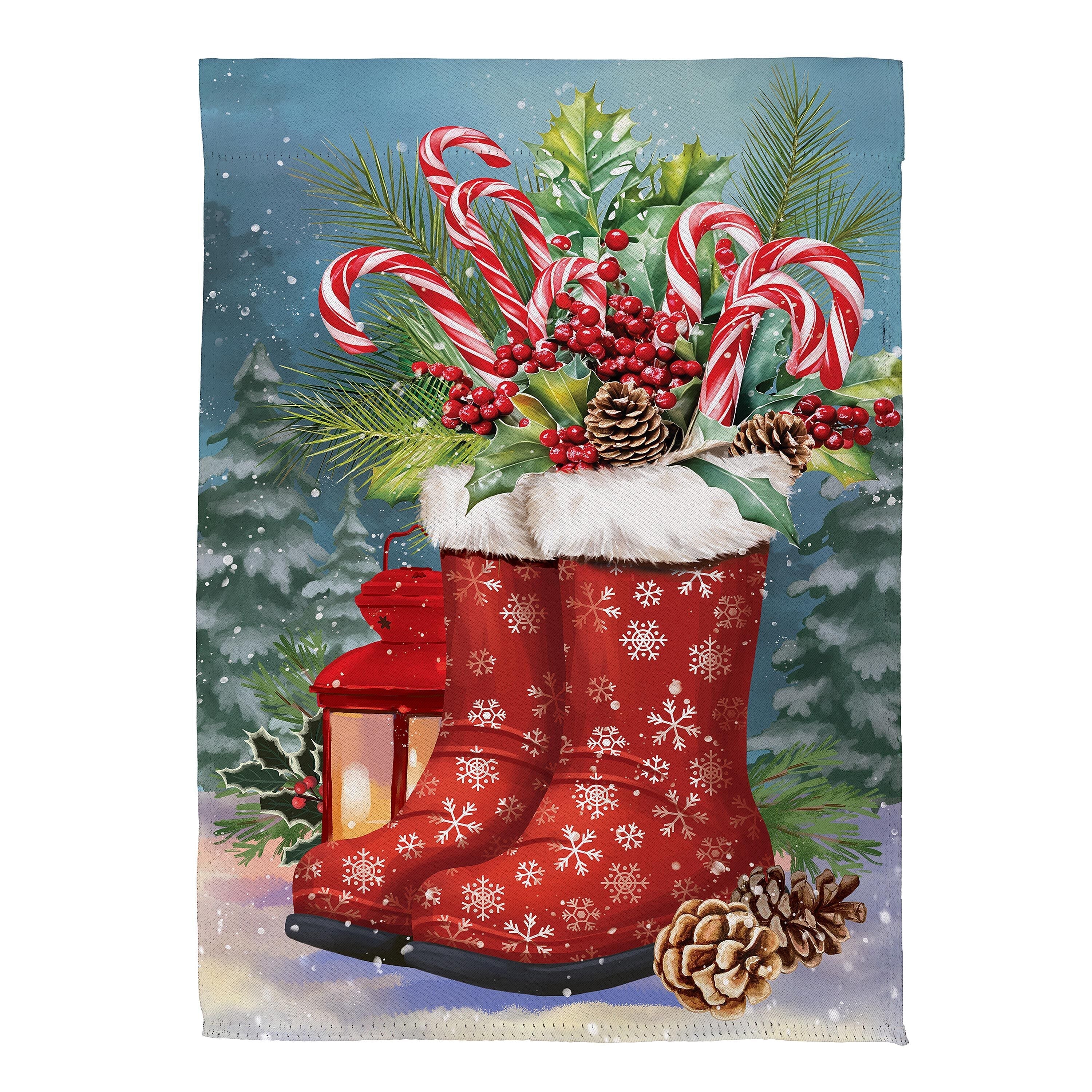 Winter Boots Suede Garden Flag