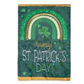 Rainbow and Shamrocks Applique Garden Flag