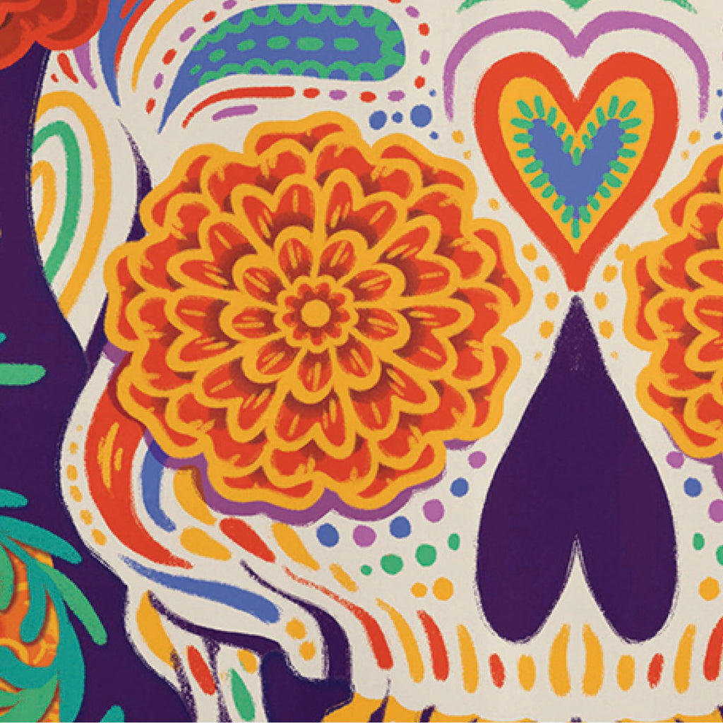 Day of the Dead Skull Burlap Garden Flag
