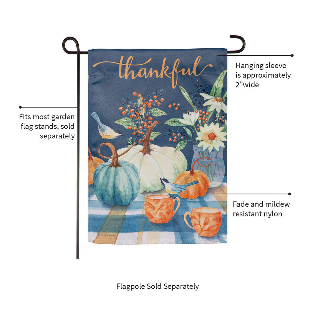 Thankful Harvest Suede Garden Flag