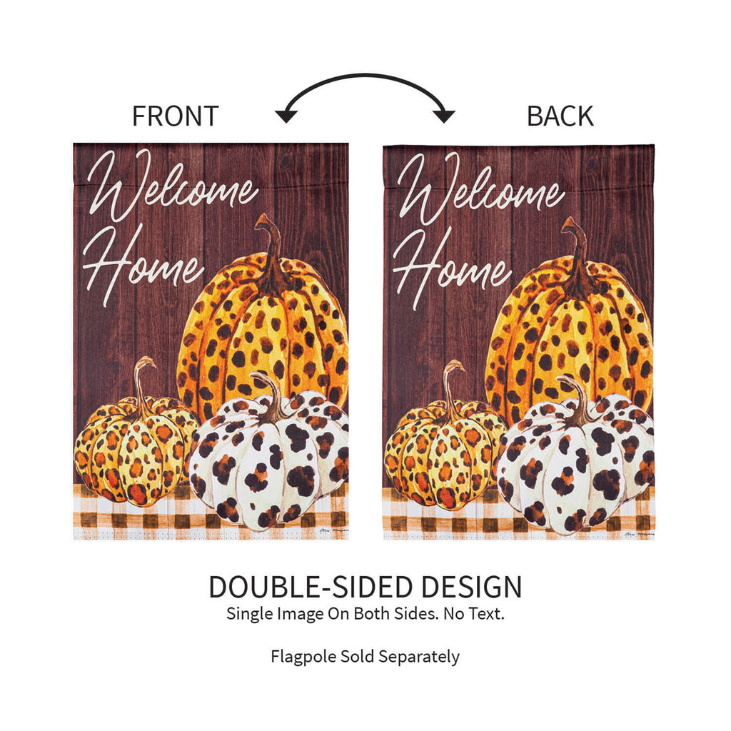 Boho Brown Pumpkins Garden Suede Flag