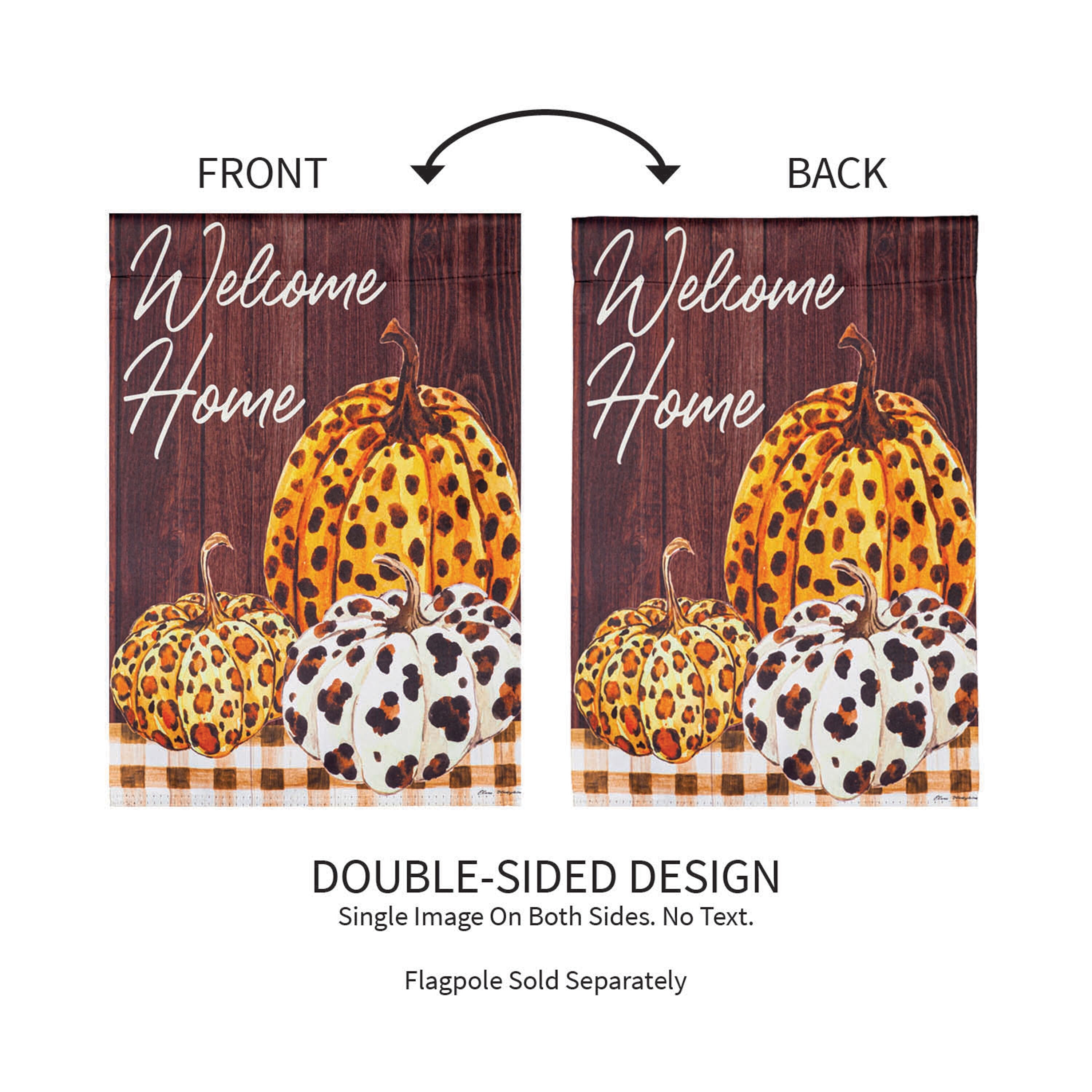 Boho Brown Pumpkins Garden Suede Flag