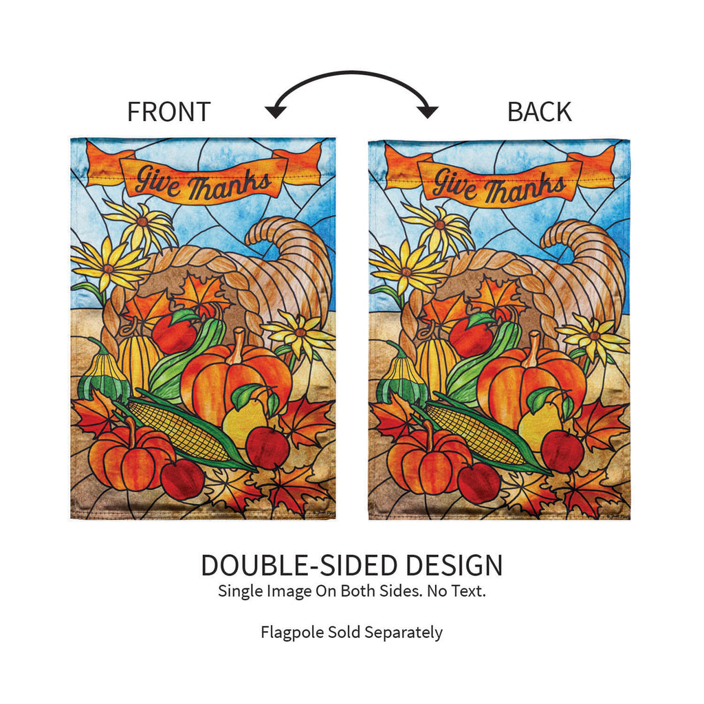 Stained Glass Cornucopia Garden Lustre Flag