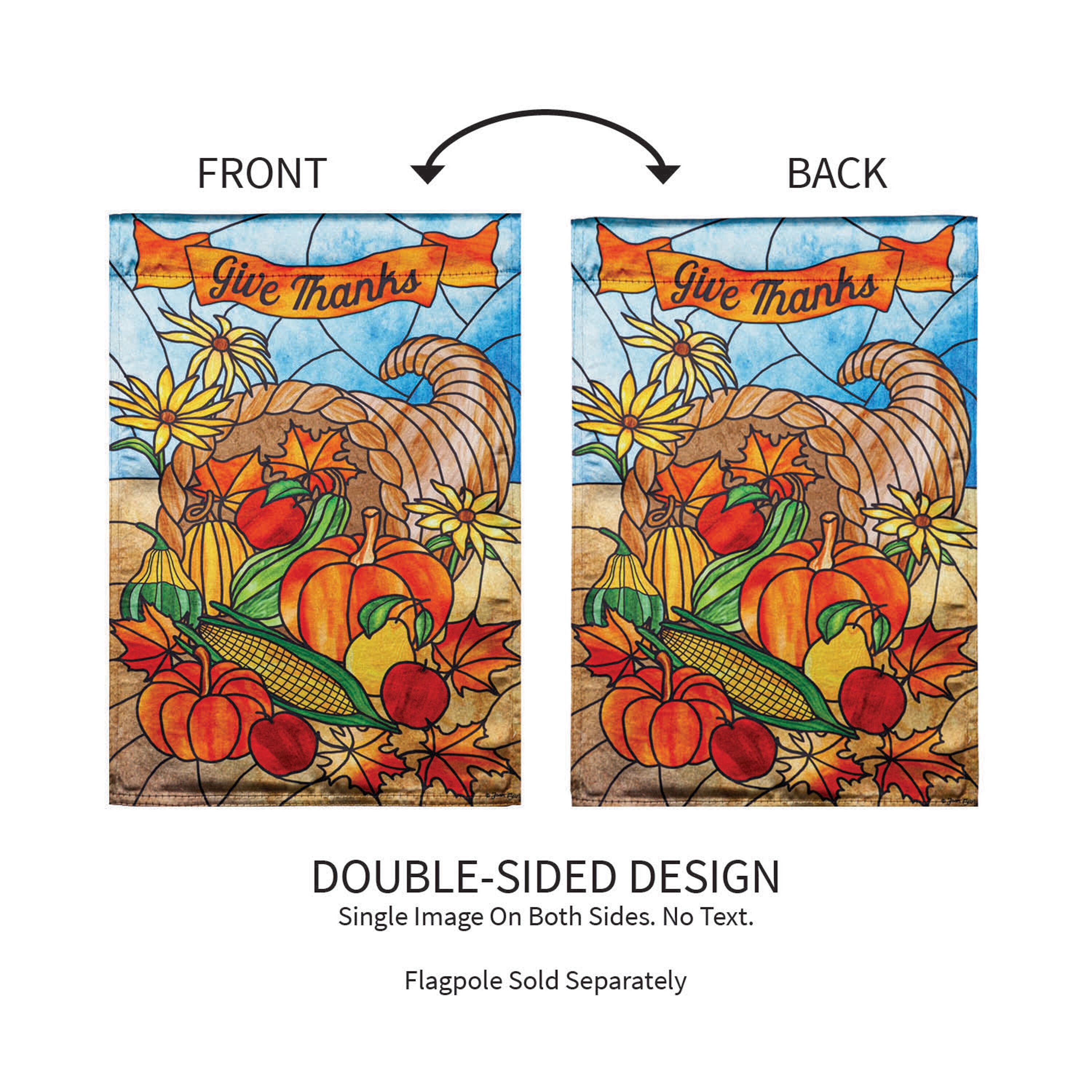 Stained Glass Cornucopia Garden Lustre Flag
