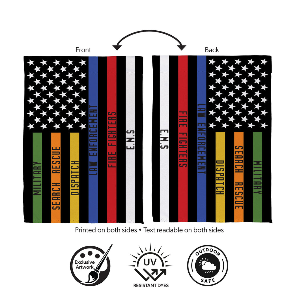 Responders Thin Line Garden Suede Flag