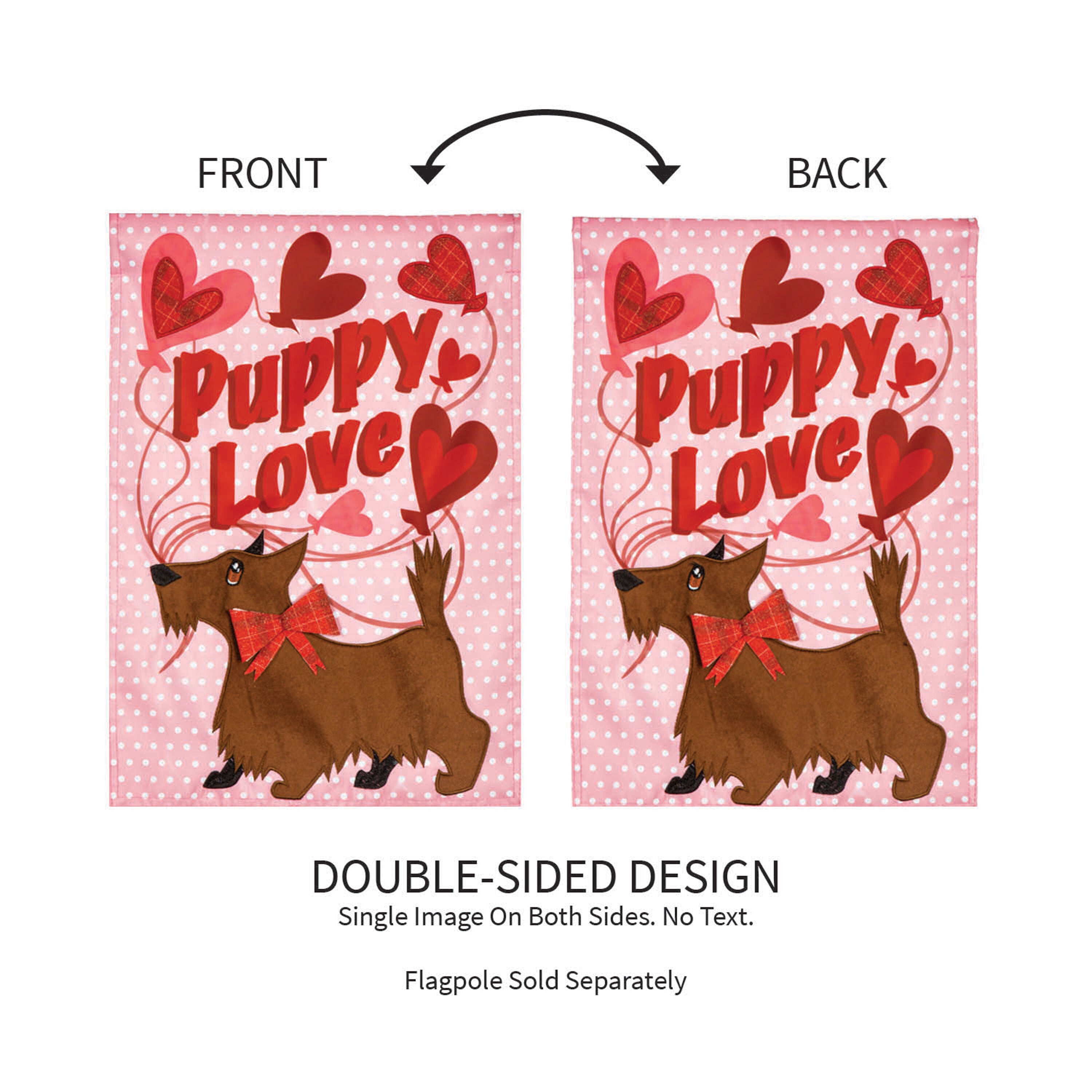 Puppy Love Applique Garden Flag