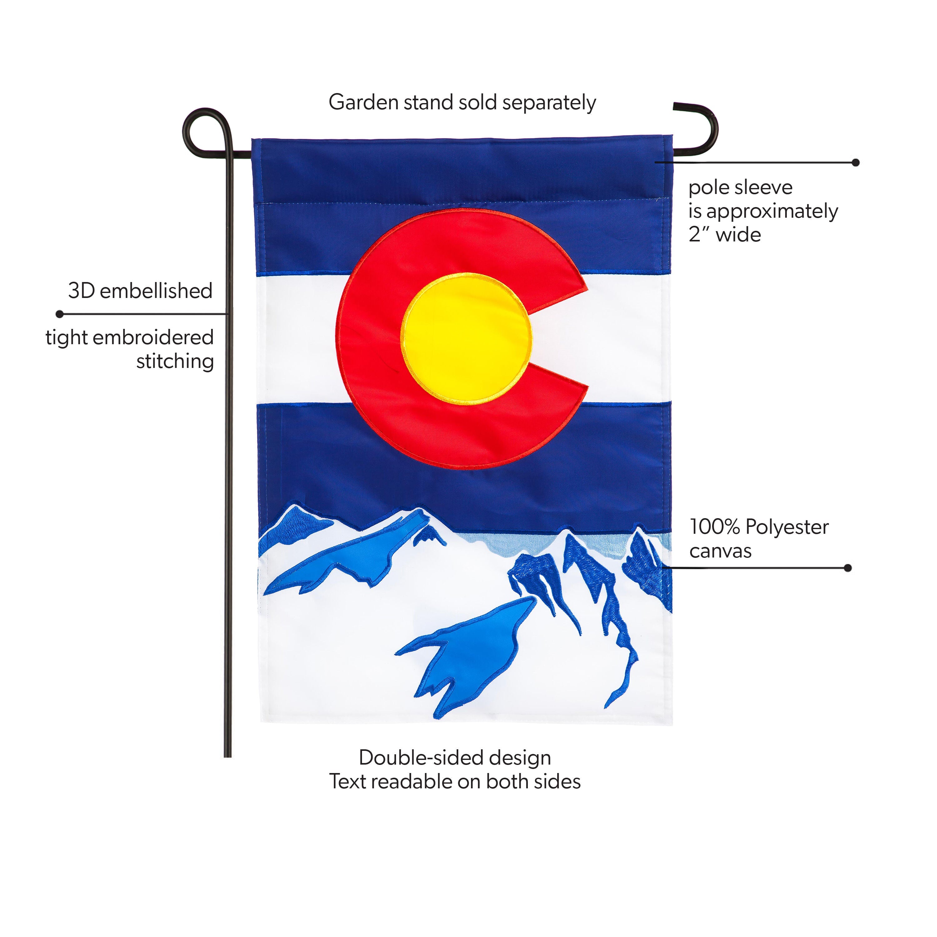 Colorado State Garden Applique Flag