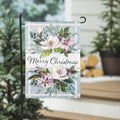 Merry Christmas Floral Applique Garden Flag