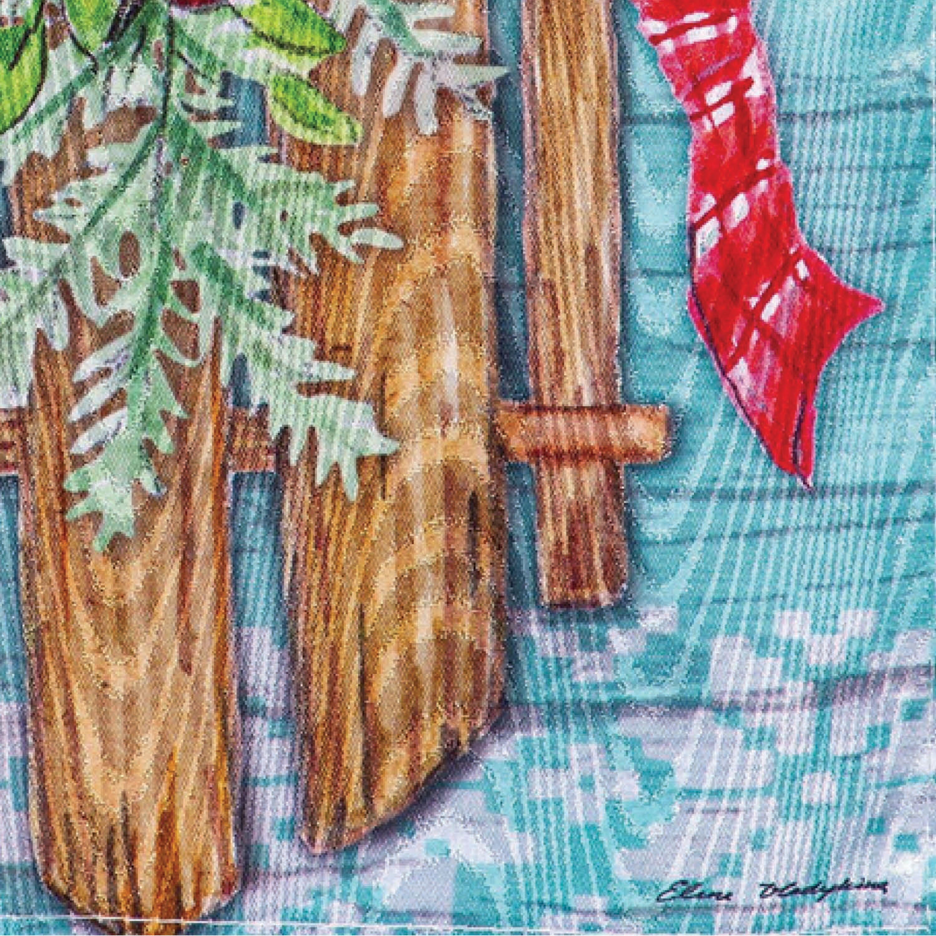 Welcome Sled Moire Garden Flag