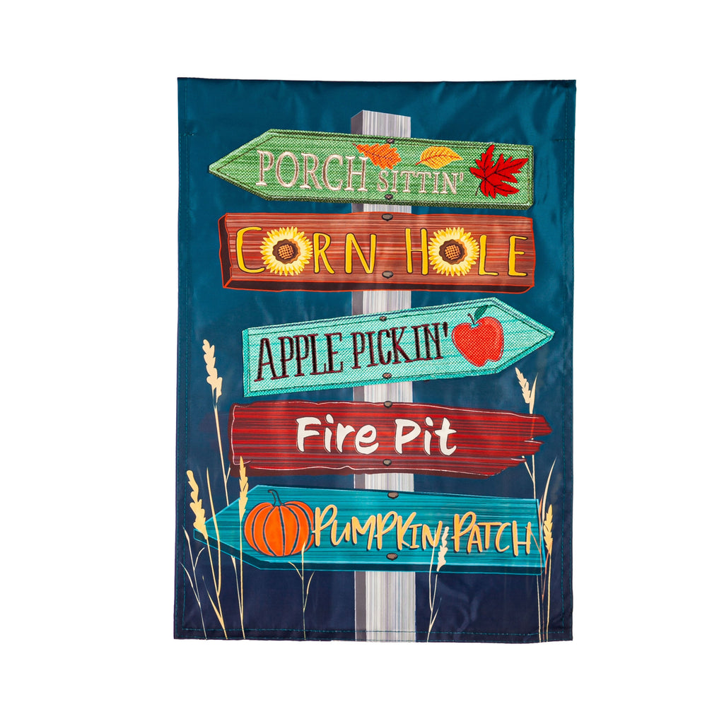 Fall Signs Garden Applique Flag