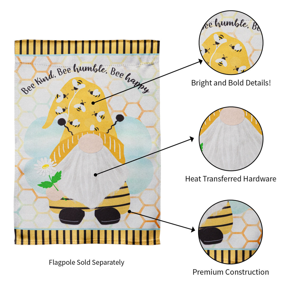 Bee Humble Bee Gnome Garden Lustre Flag