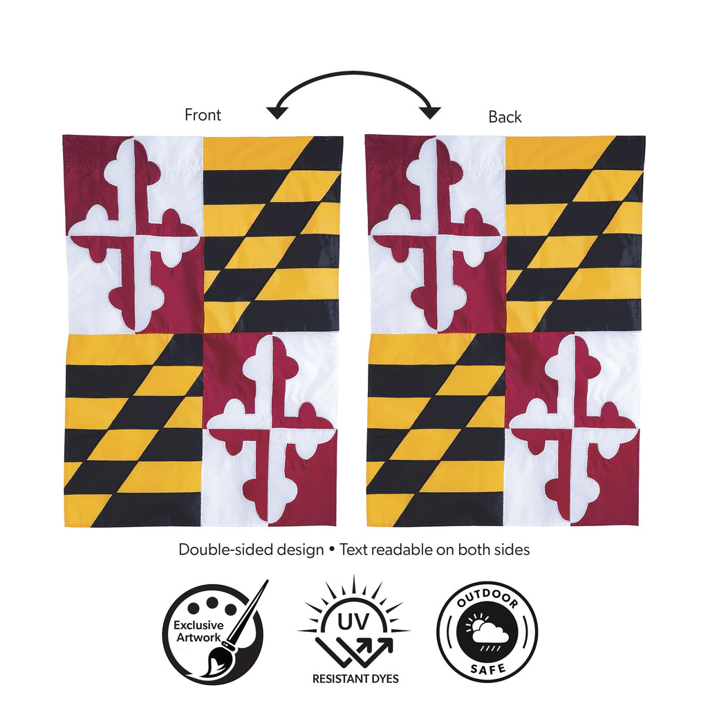 Maryland State Flag Garden Applique Flag