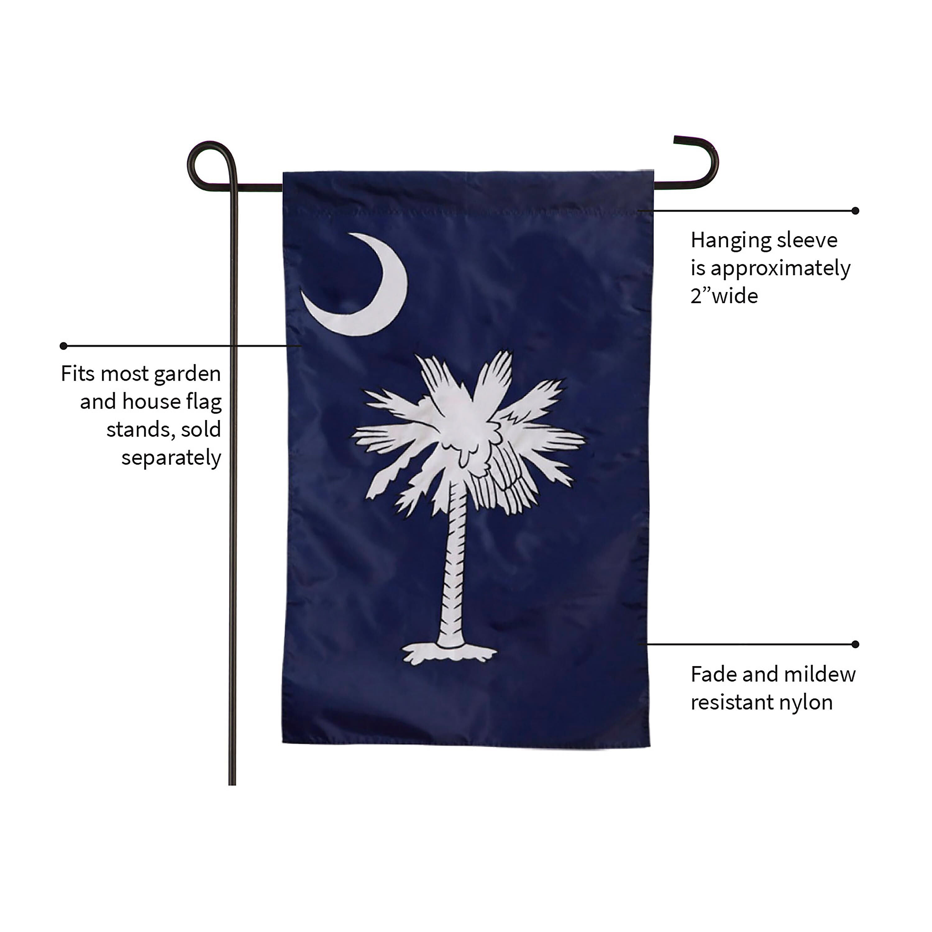 South Carolina Garden Applique Flag