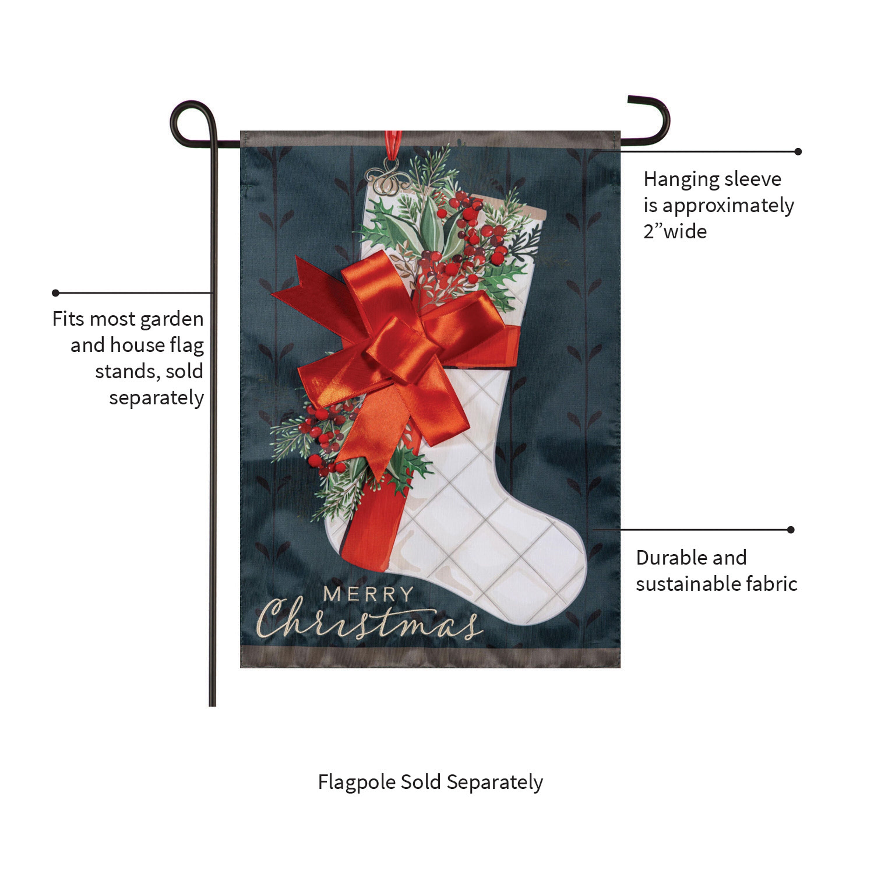 Christmas Stocking Applique Garden Flag
