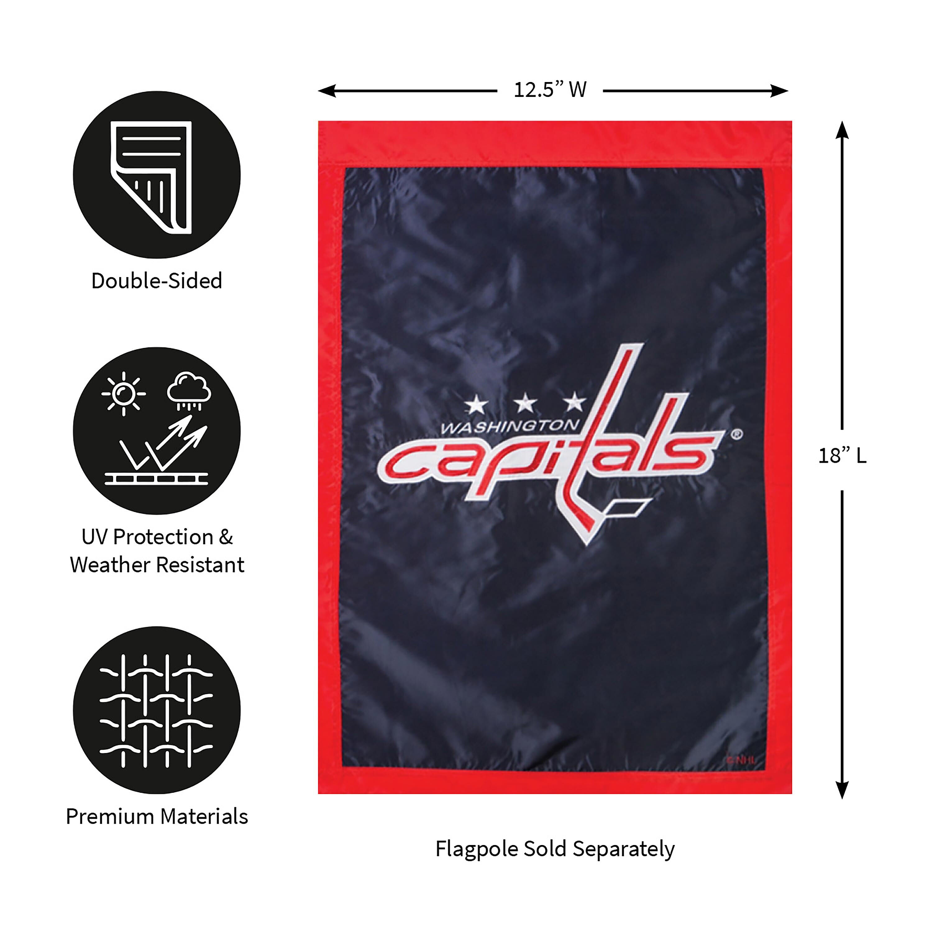 Washington Capitals Applique Flag
