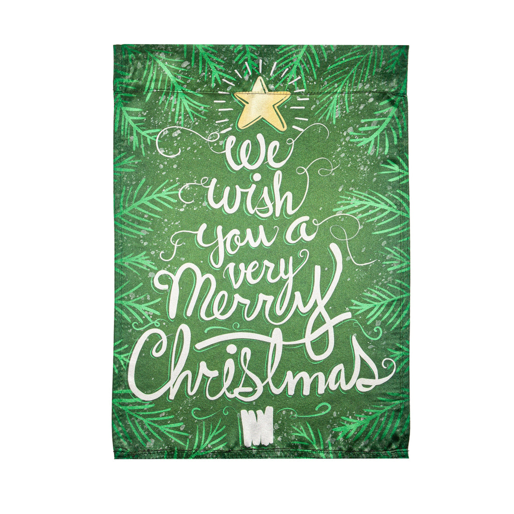 We Wish You a Merry Christmas Reversible Lustre Garden Flag