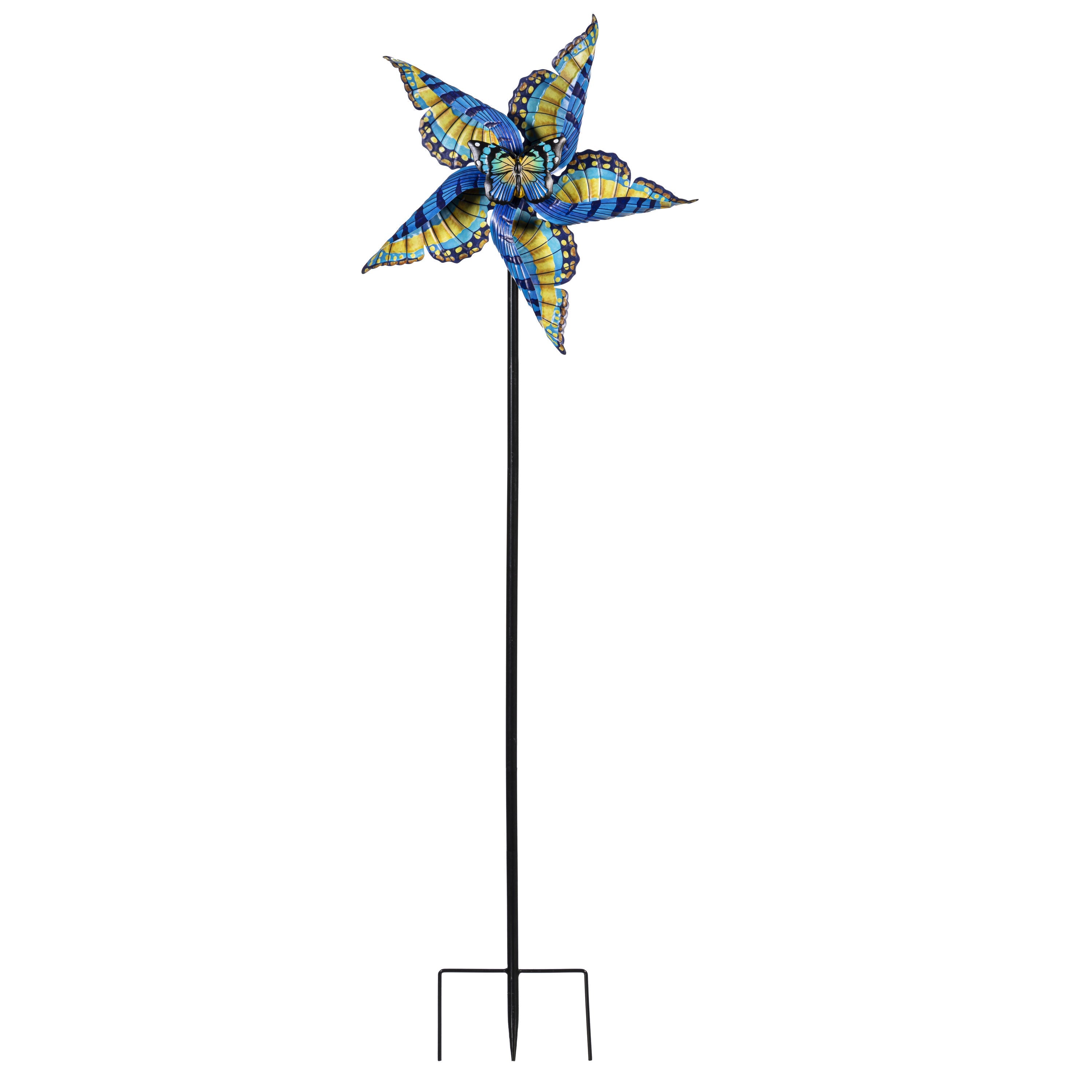 Swallowtail Butterfly Metal Wind Spinner 48"H