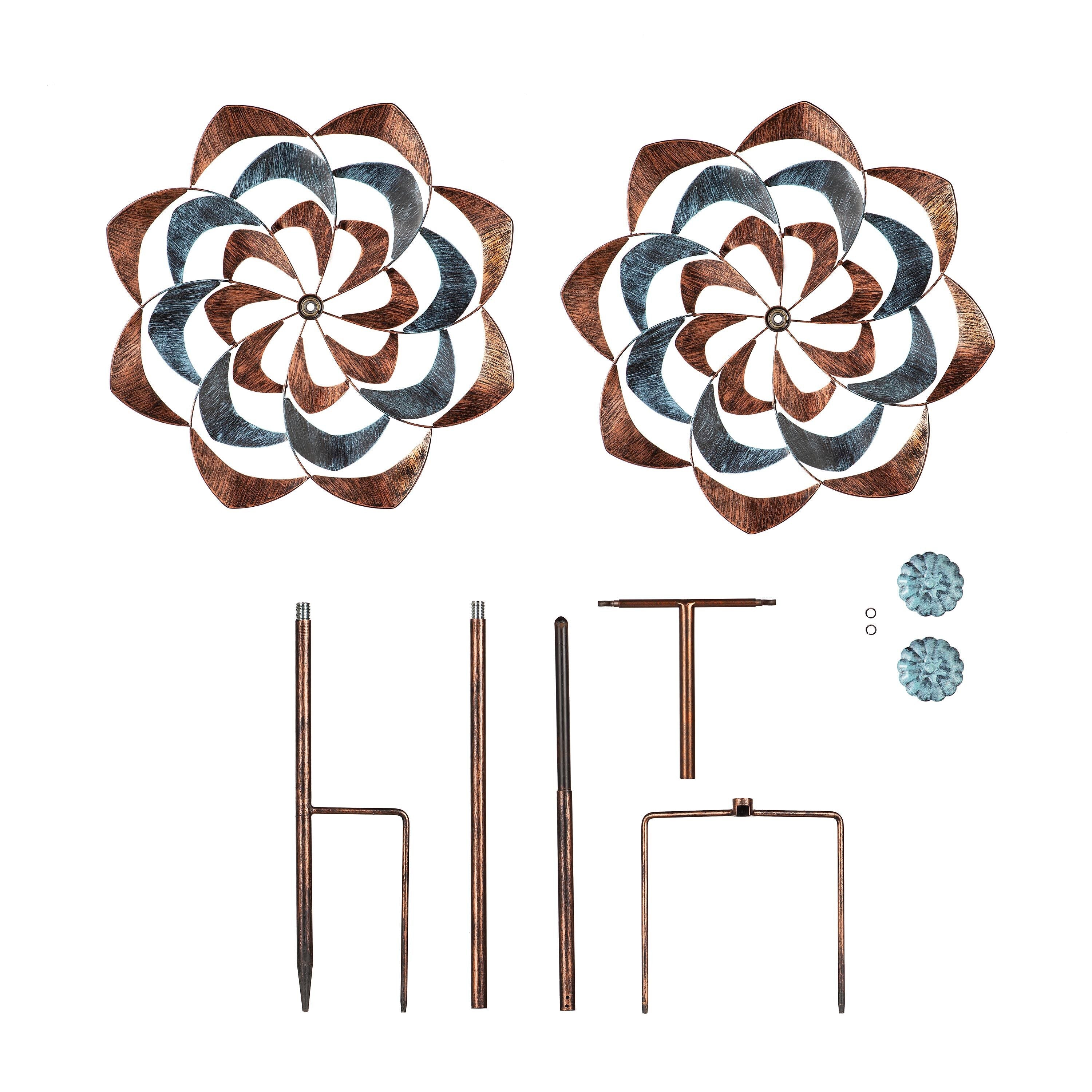 75"H Blue & Copper Edge Wind Spinner