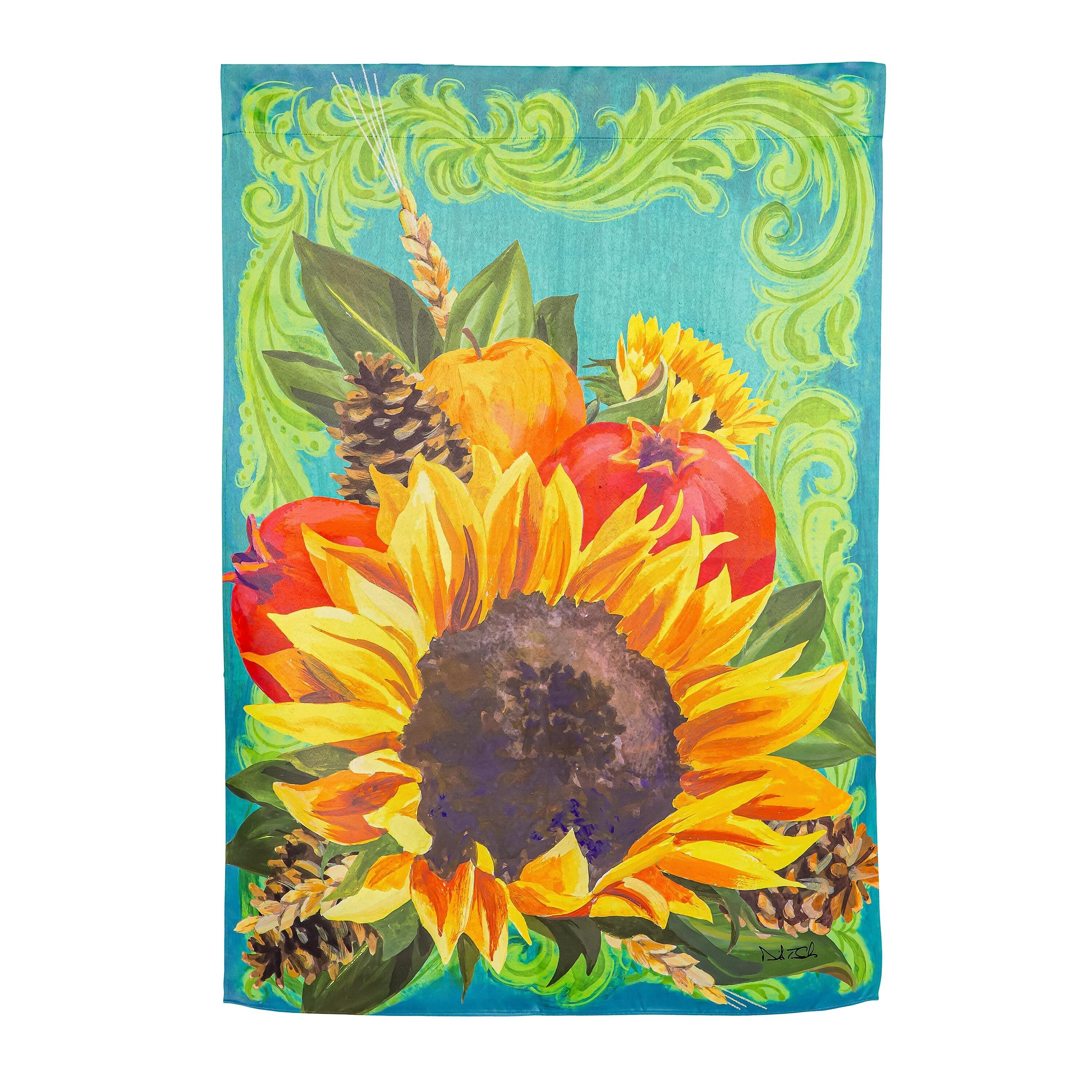 Fall Floral Suede House Flag