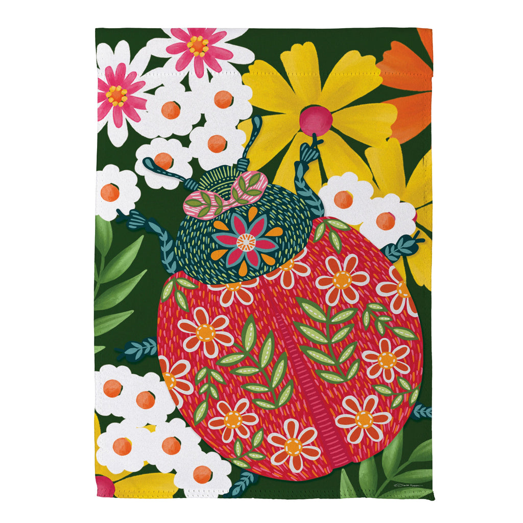 Bloom & Burst Butterfly Suede Garden Flag Front & Back