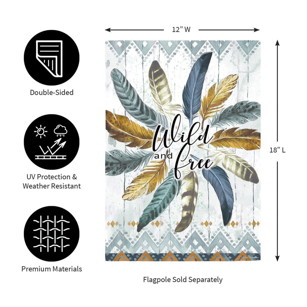 Feather Circle Moire Garden Flag