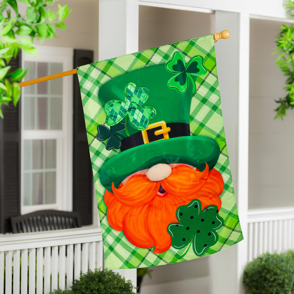 Leprechaun Applique House Flag