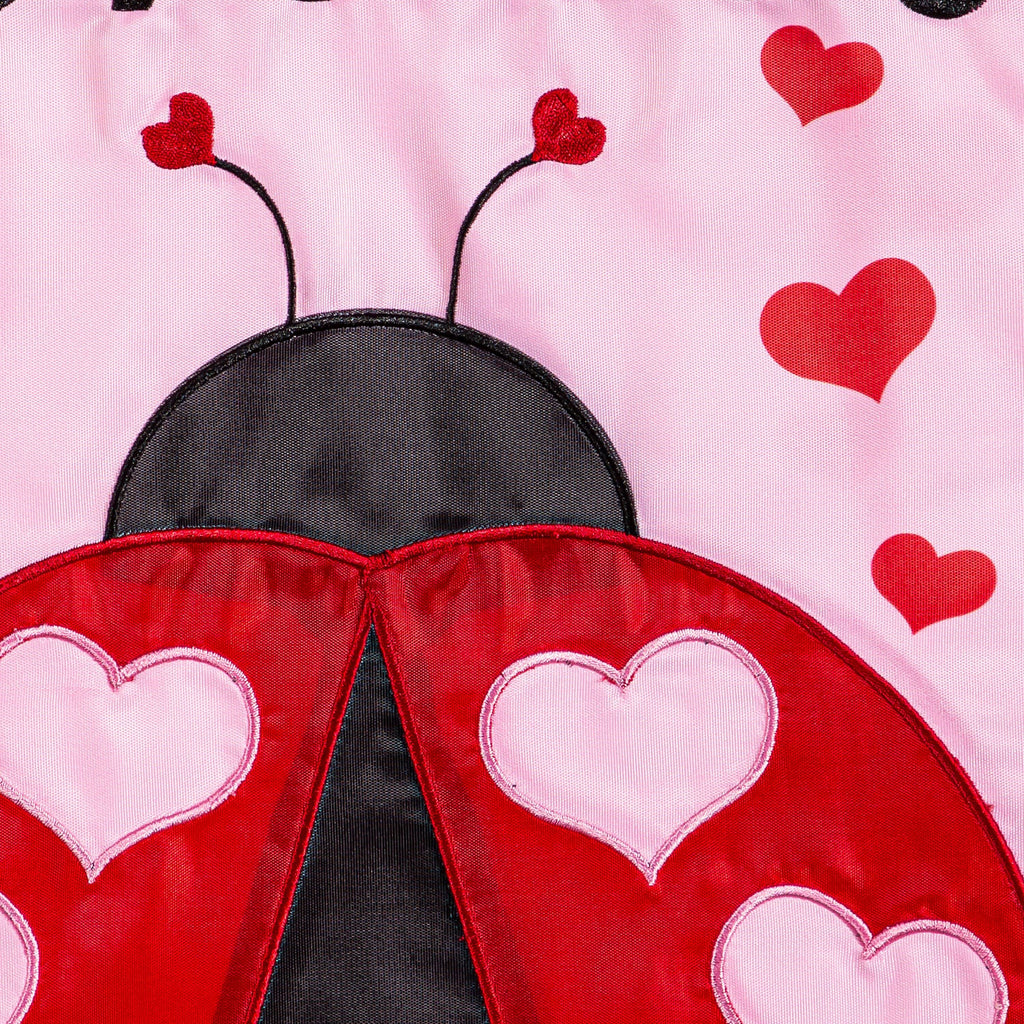 Love Bug Aplique Garden Flag