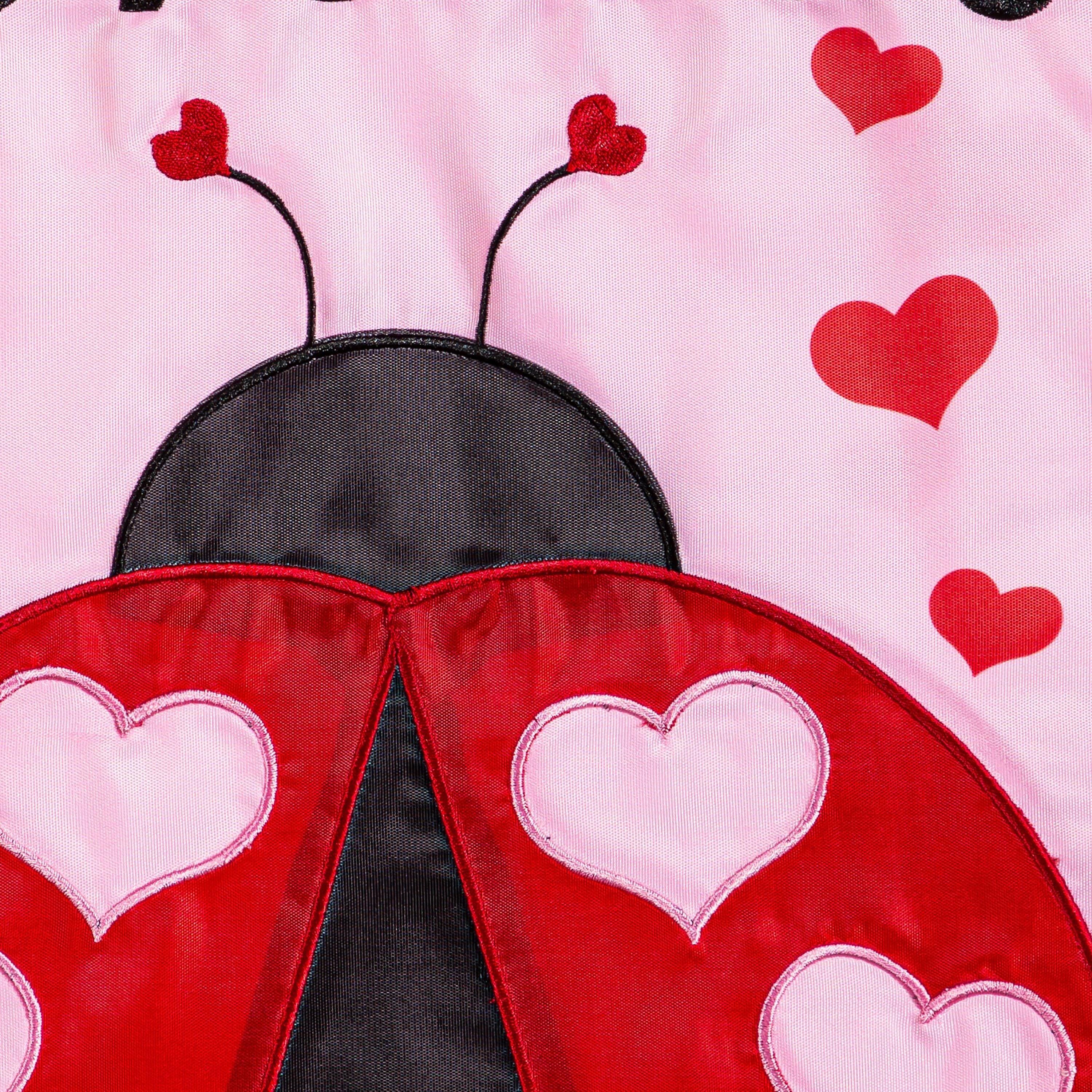 Love Bug Aplique Garden Flag