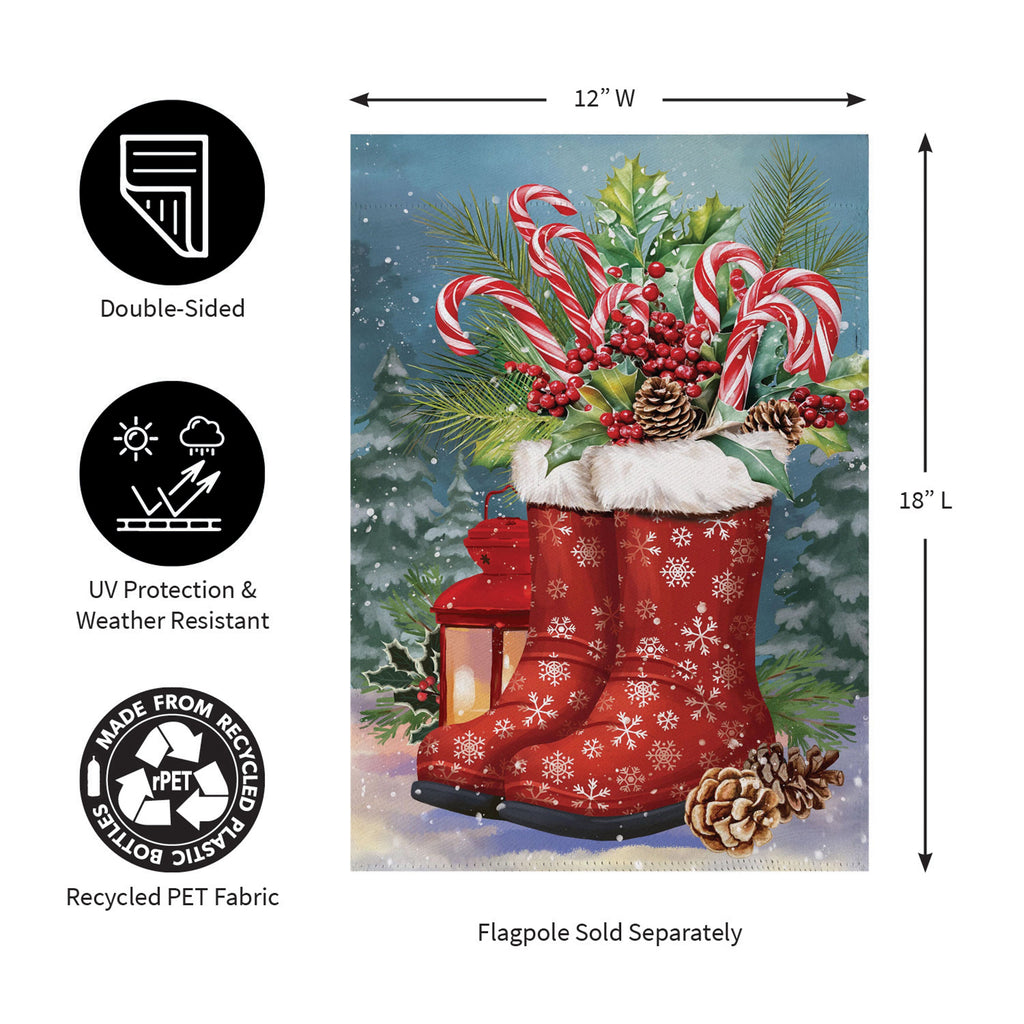Winter Boots Suede Garden Flag