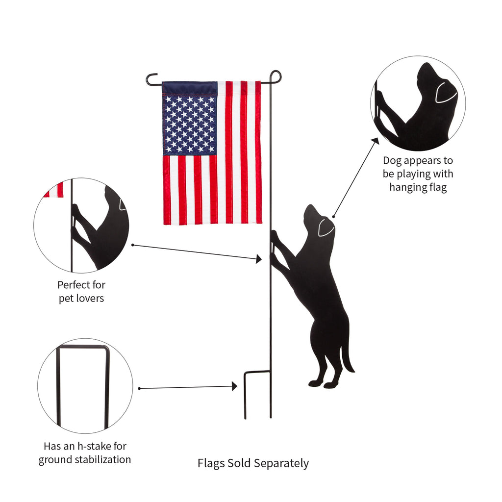 Decorative Garden Flag Stands, Dog