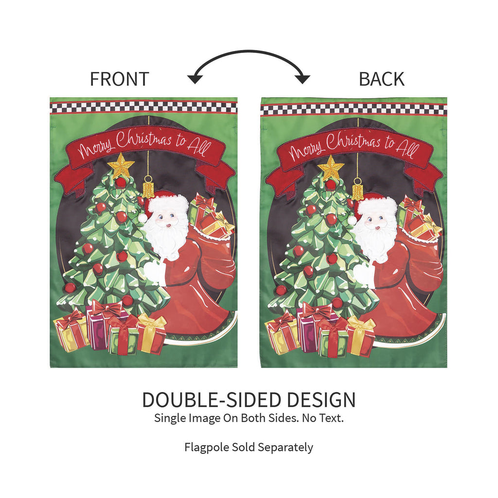 Jingle Bell Square Applique Garden Flag