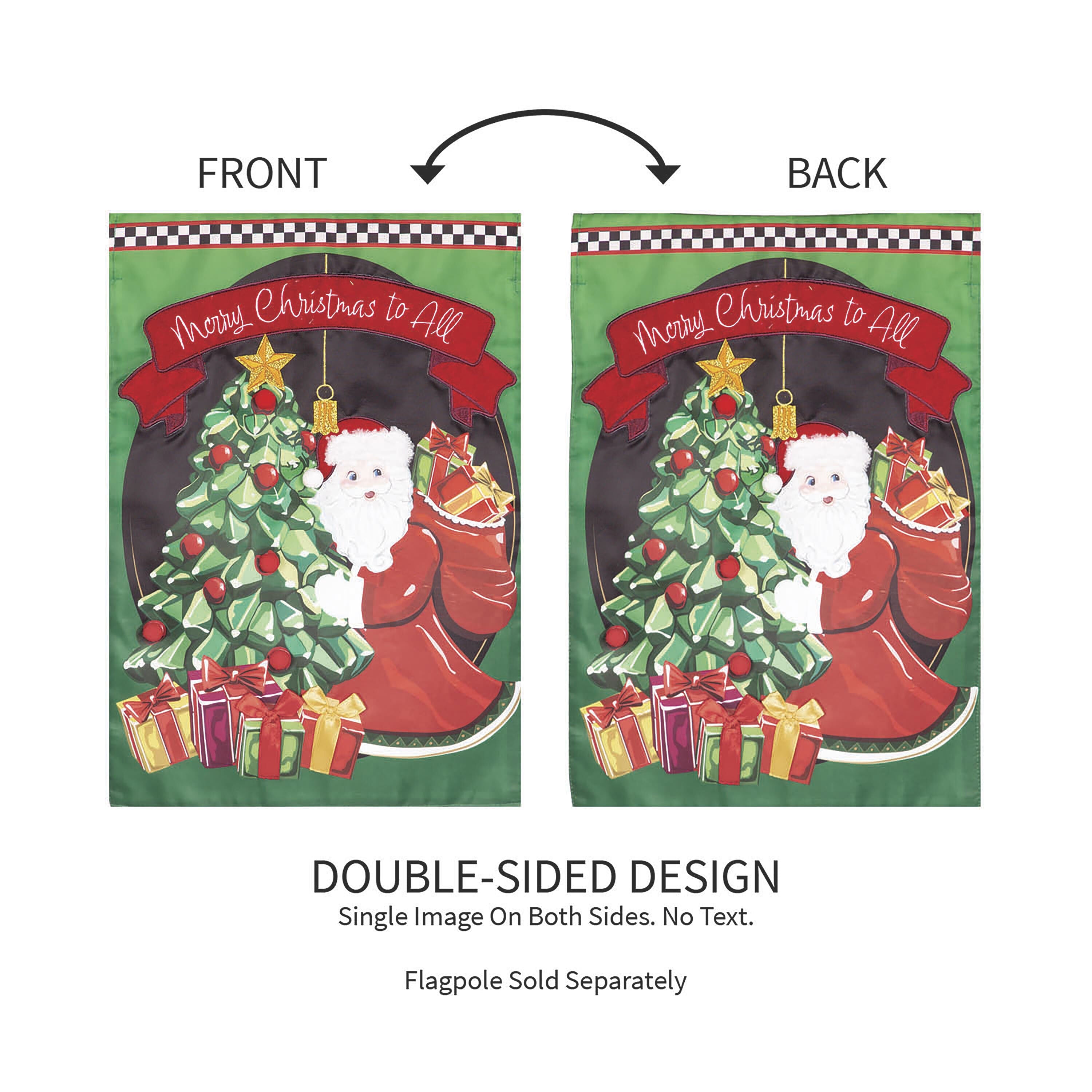Jingle Bell Square Applique Garden Flag