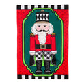 Patterned Nutcracker Applique Garden Flag