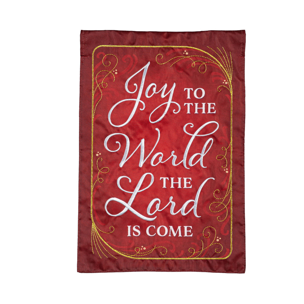 Joy to the World The Lord is Come Applique Garden Flag