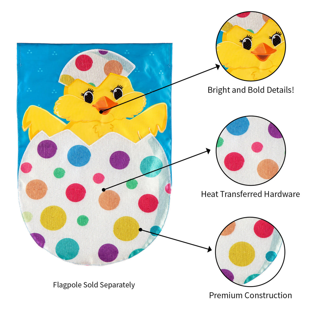 Polka-Dot Easter Egg Garden Applique Flag