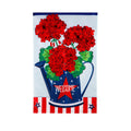 Patriotic Geraniums Applique House Flag