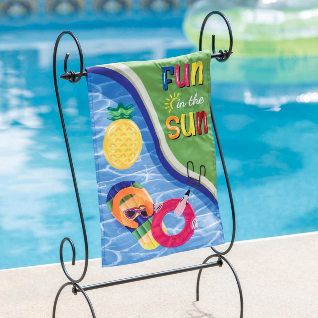 Fun in the Sun Pool Day Applique Garden Flag