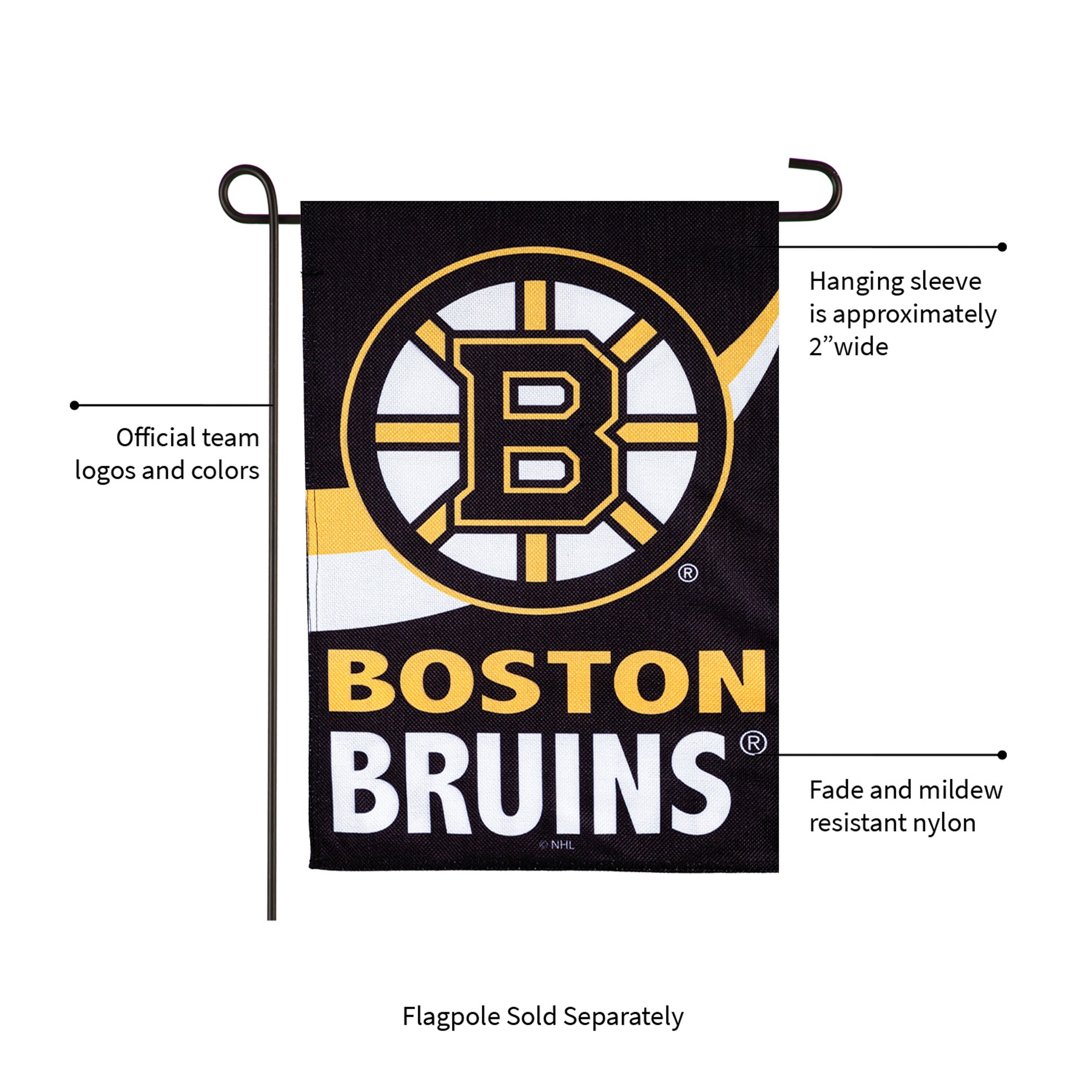 NHL Hockey Burlap Garden Flag, Boston Bruins