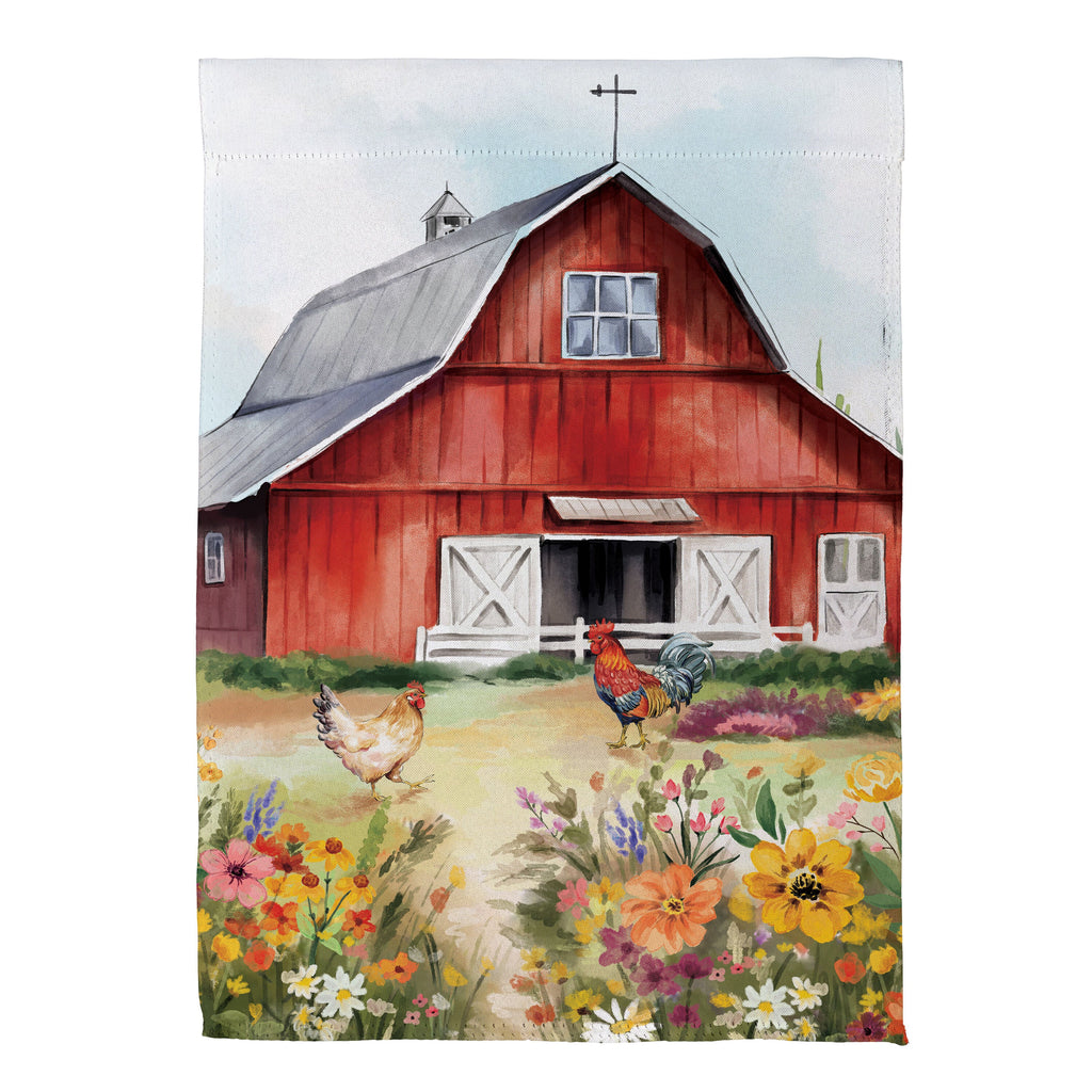 Hillside Pasture Barn Suede House Flag
