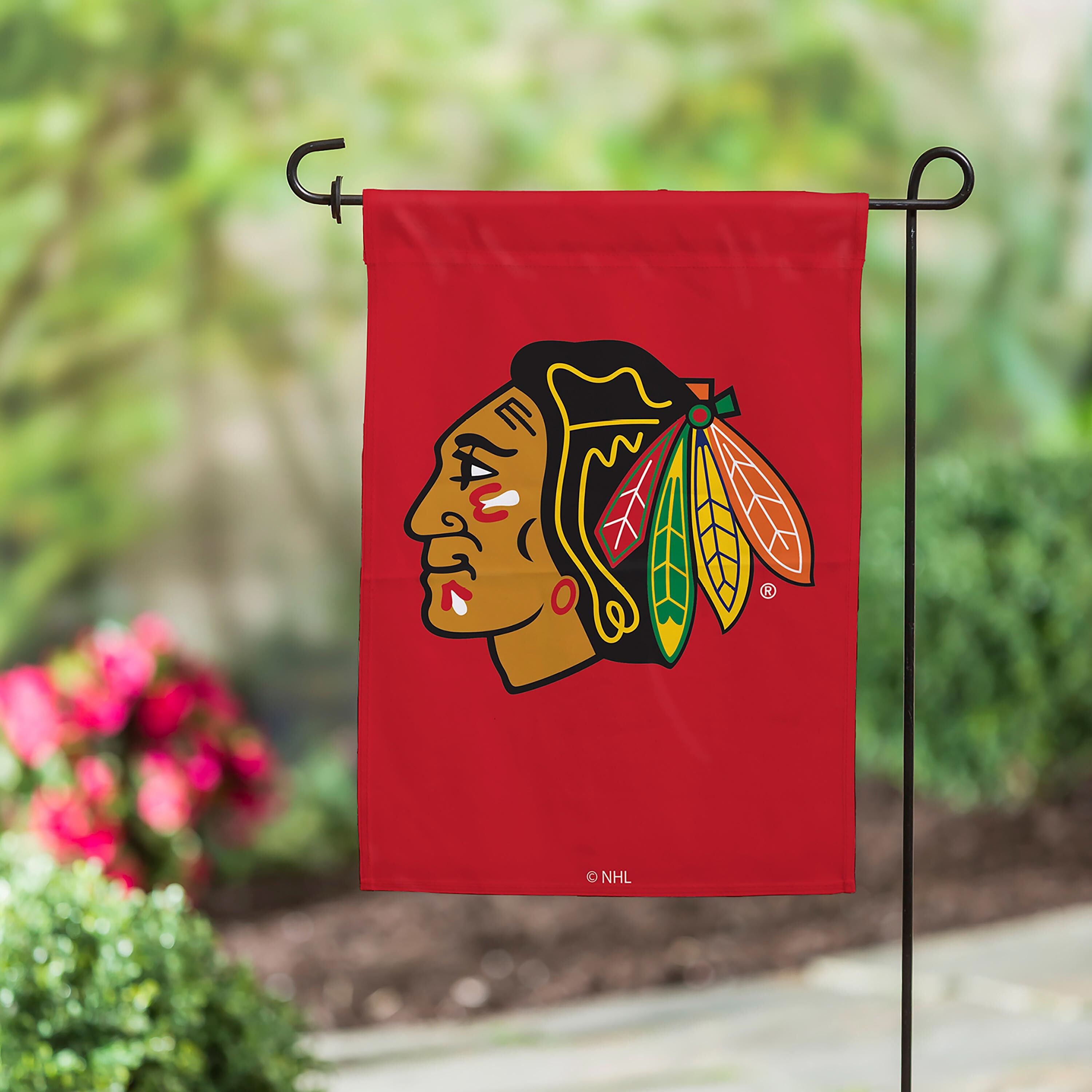 Chicago Blackhawks Applique Garden Flag