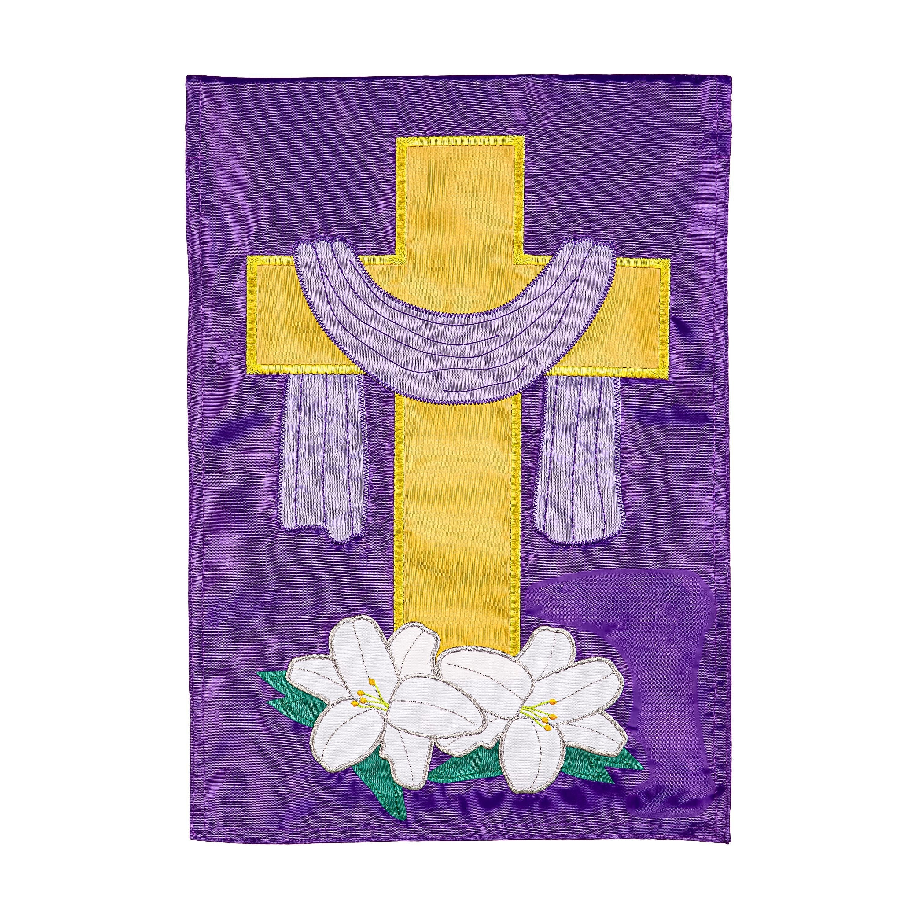 Easter Cross Basic Applique Garden Flag
