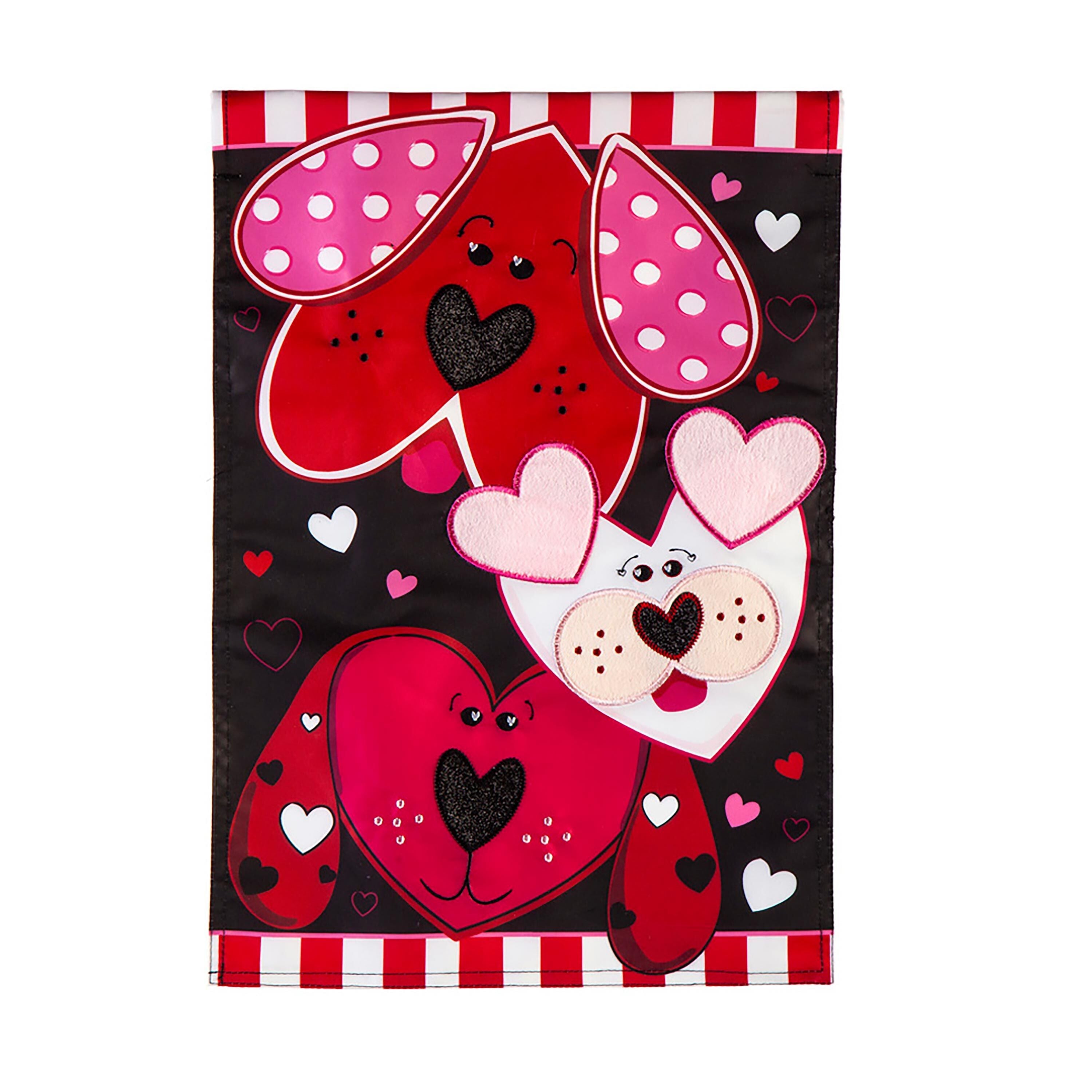 Puppy Love Garden Applique Flag